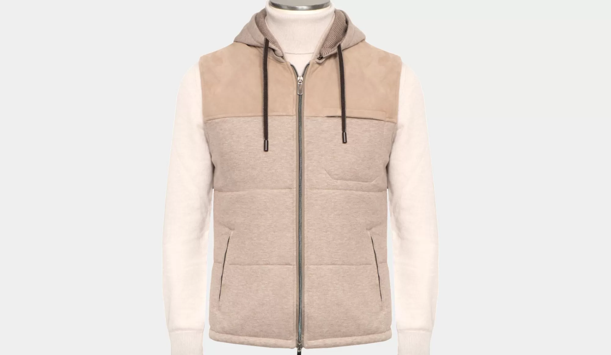 Best Sale Capobianco Suede Padded Gilet Beige