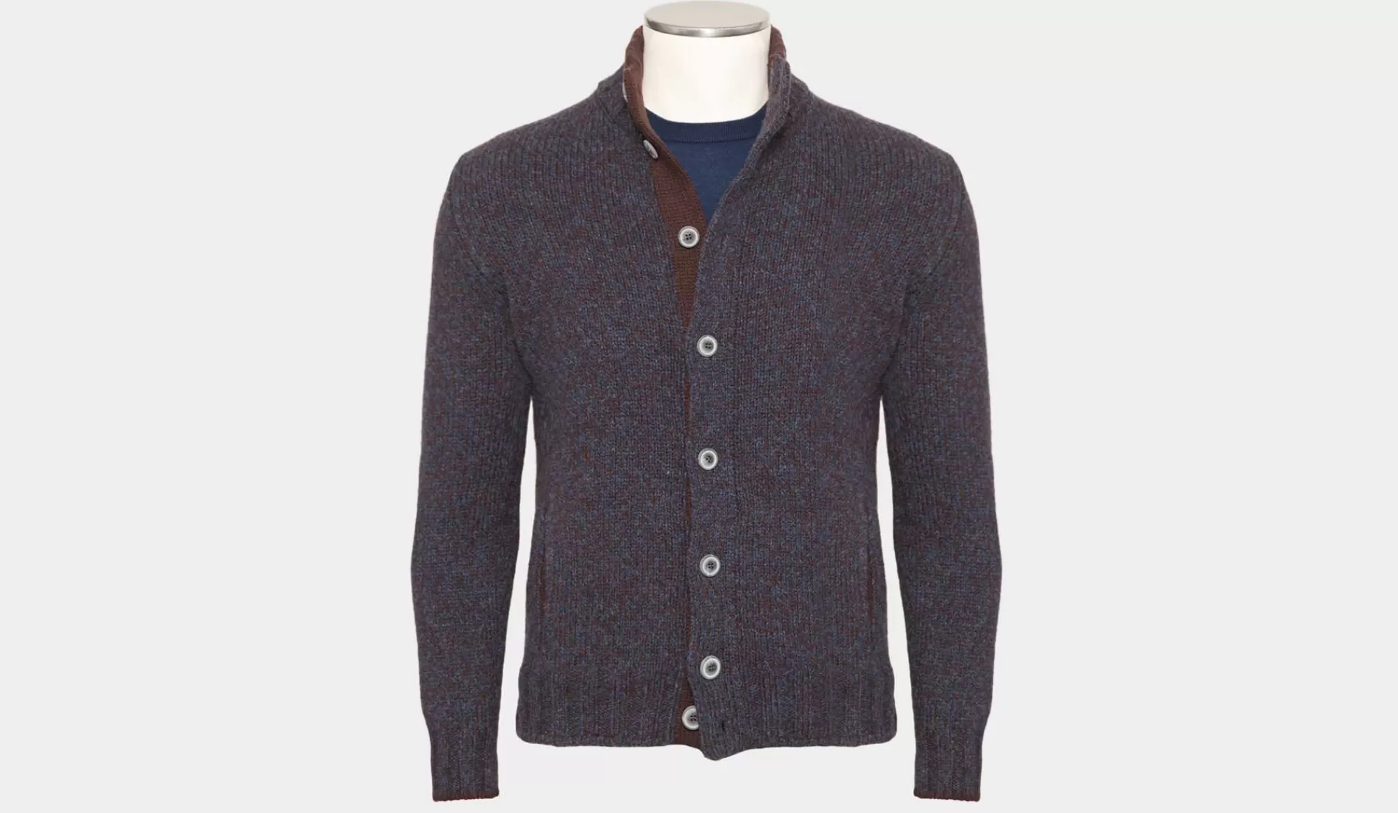 Flash Sale Gran Sasso Super-Geelong Cardigan Blue-Brown