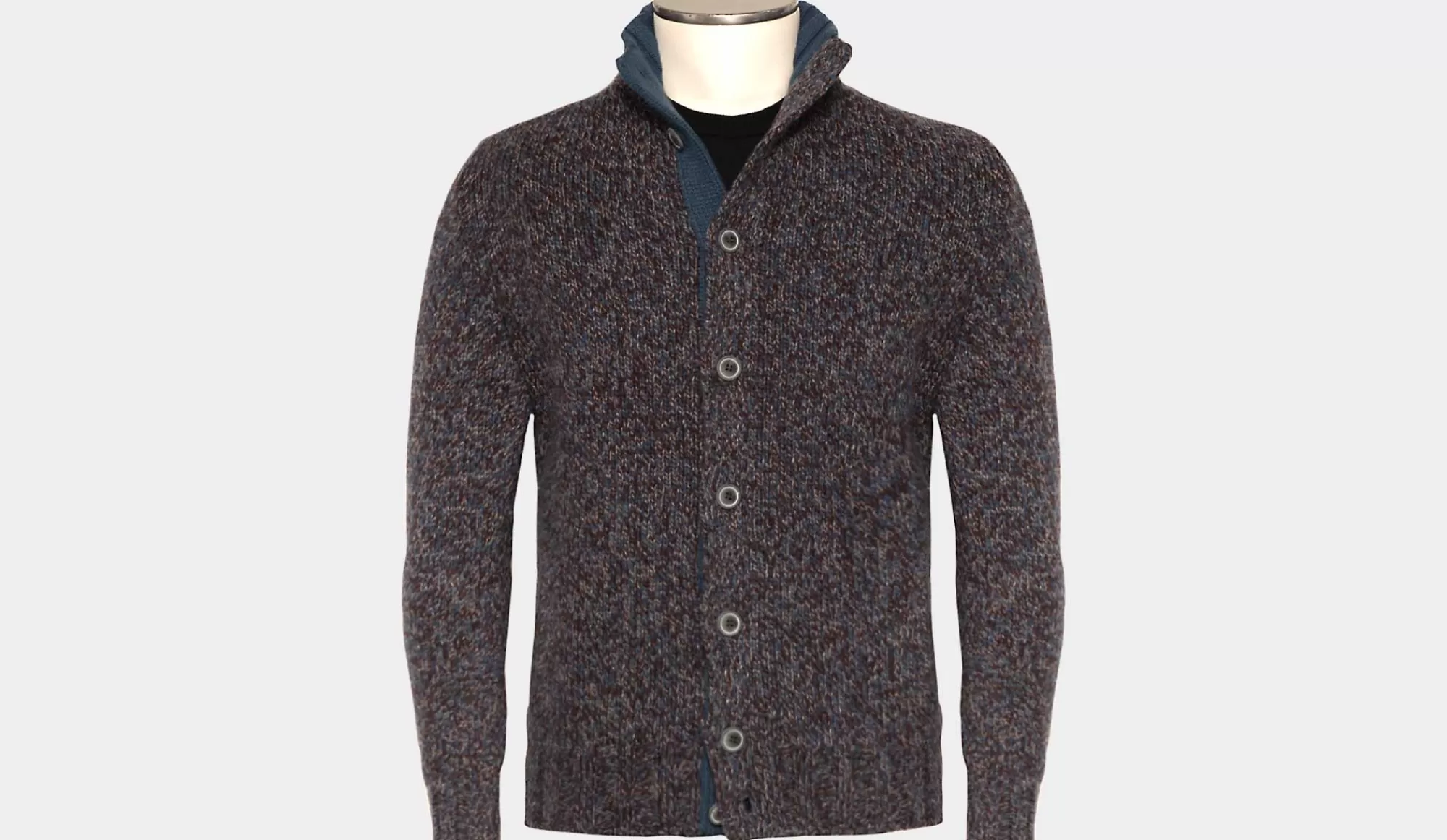 Outlet Gran Sasso Super-Geelong Cardigan Petrol-Brown