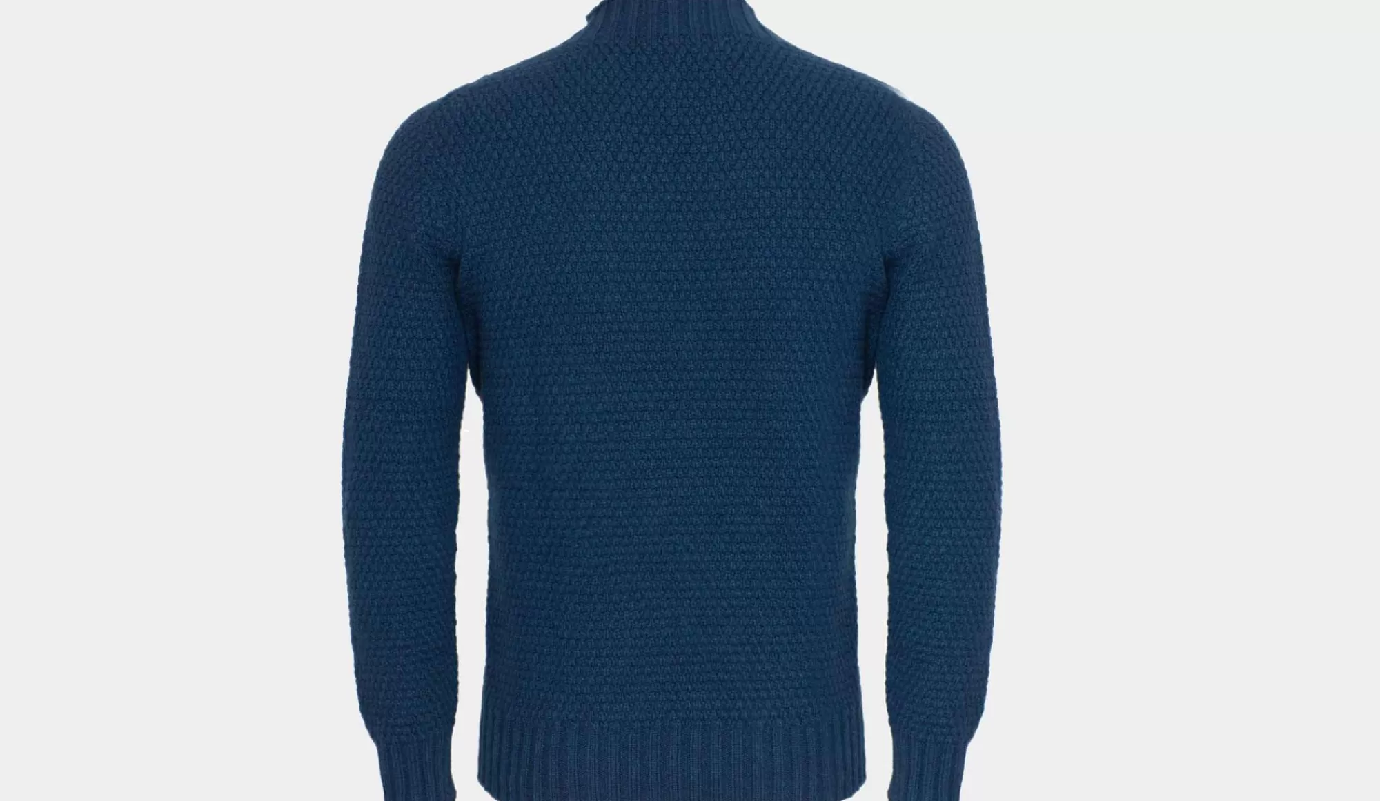 New Drumohr Turtle Neck Aran Geelong Blue