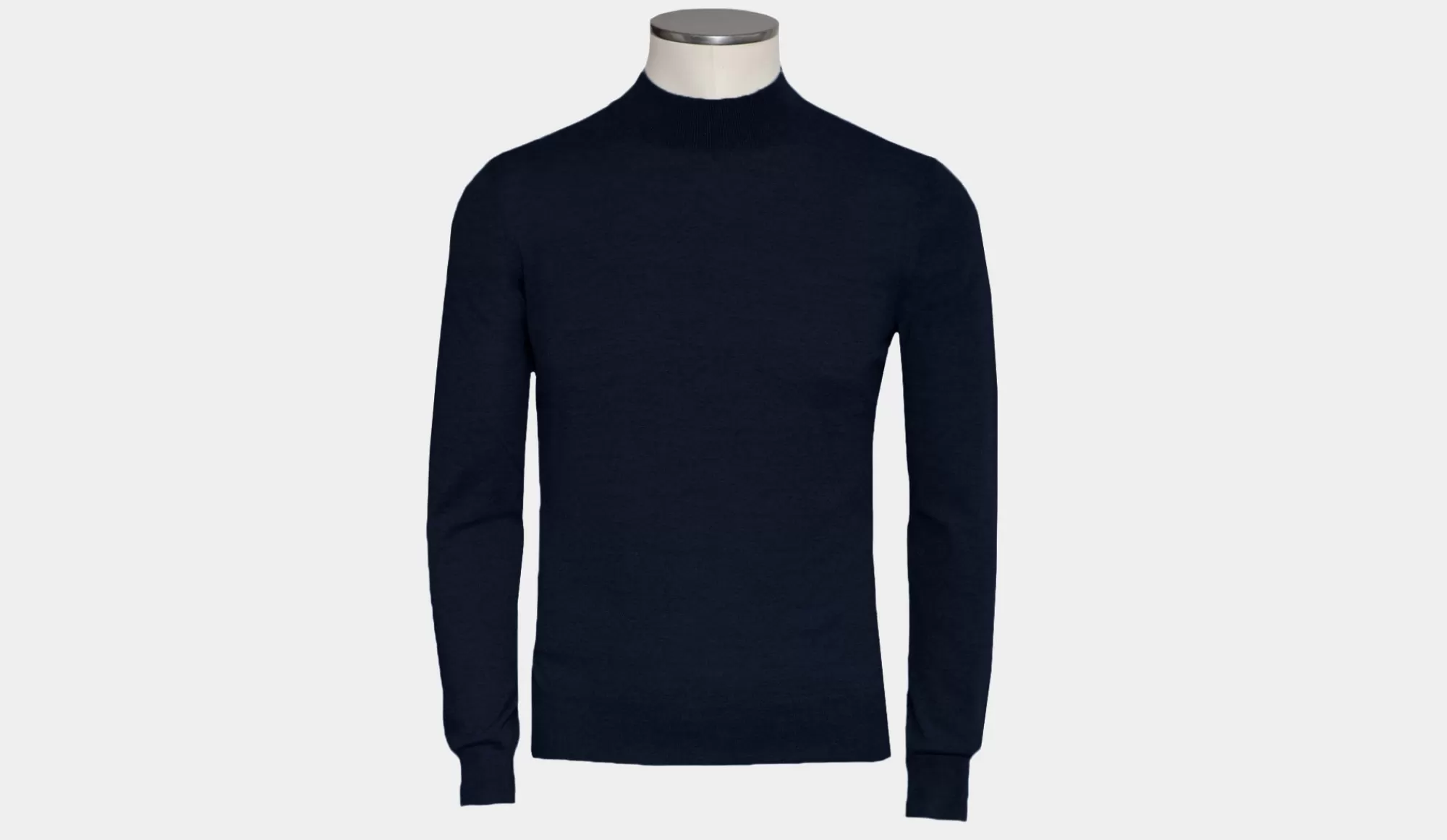 New Gran Sasso Turtle Neck 'super Tasmania' Navy