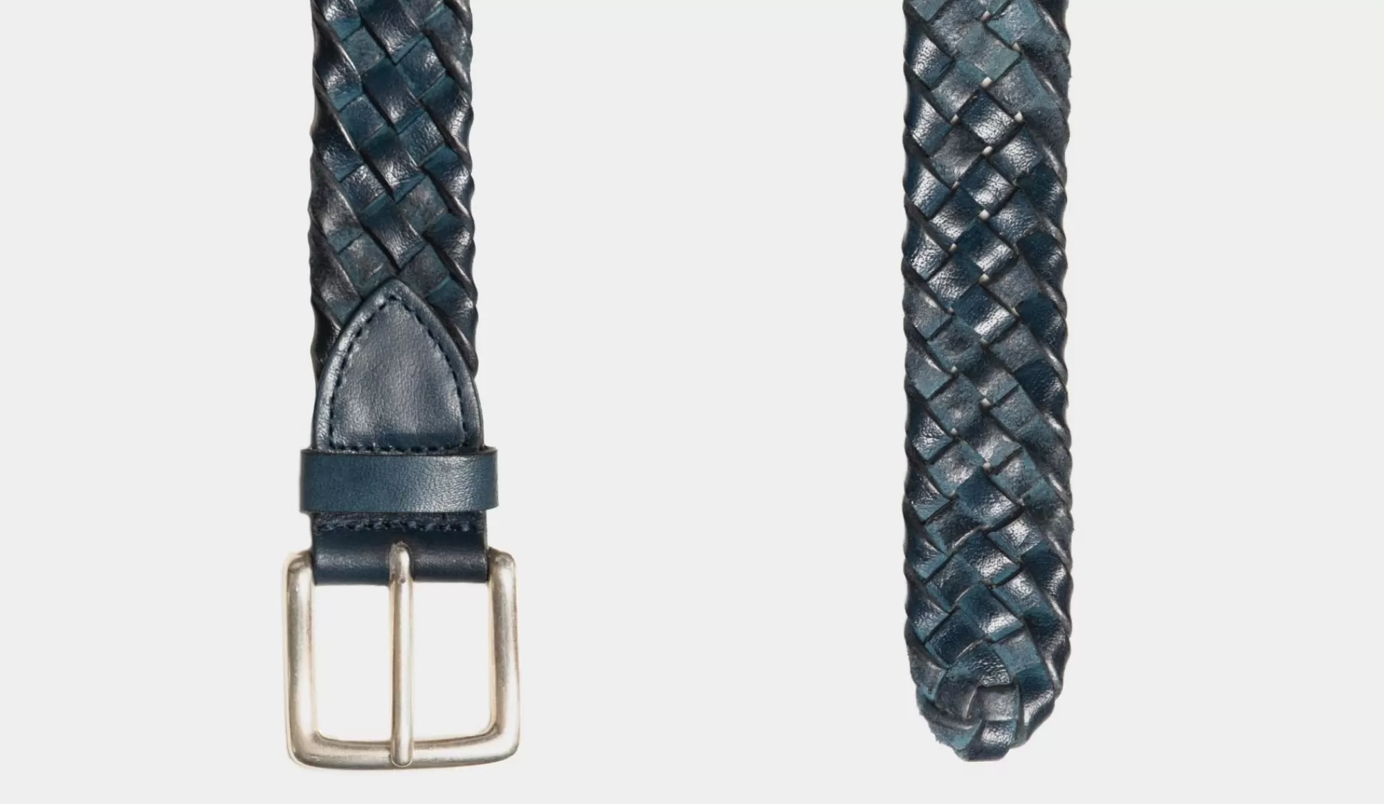 New Andrea d'Amico Washed Braided Buffalo Blue