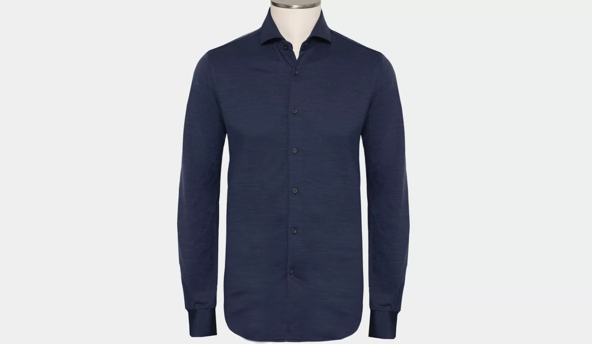 Online Xacus Wool Pique Shirt Blue