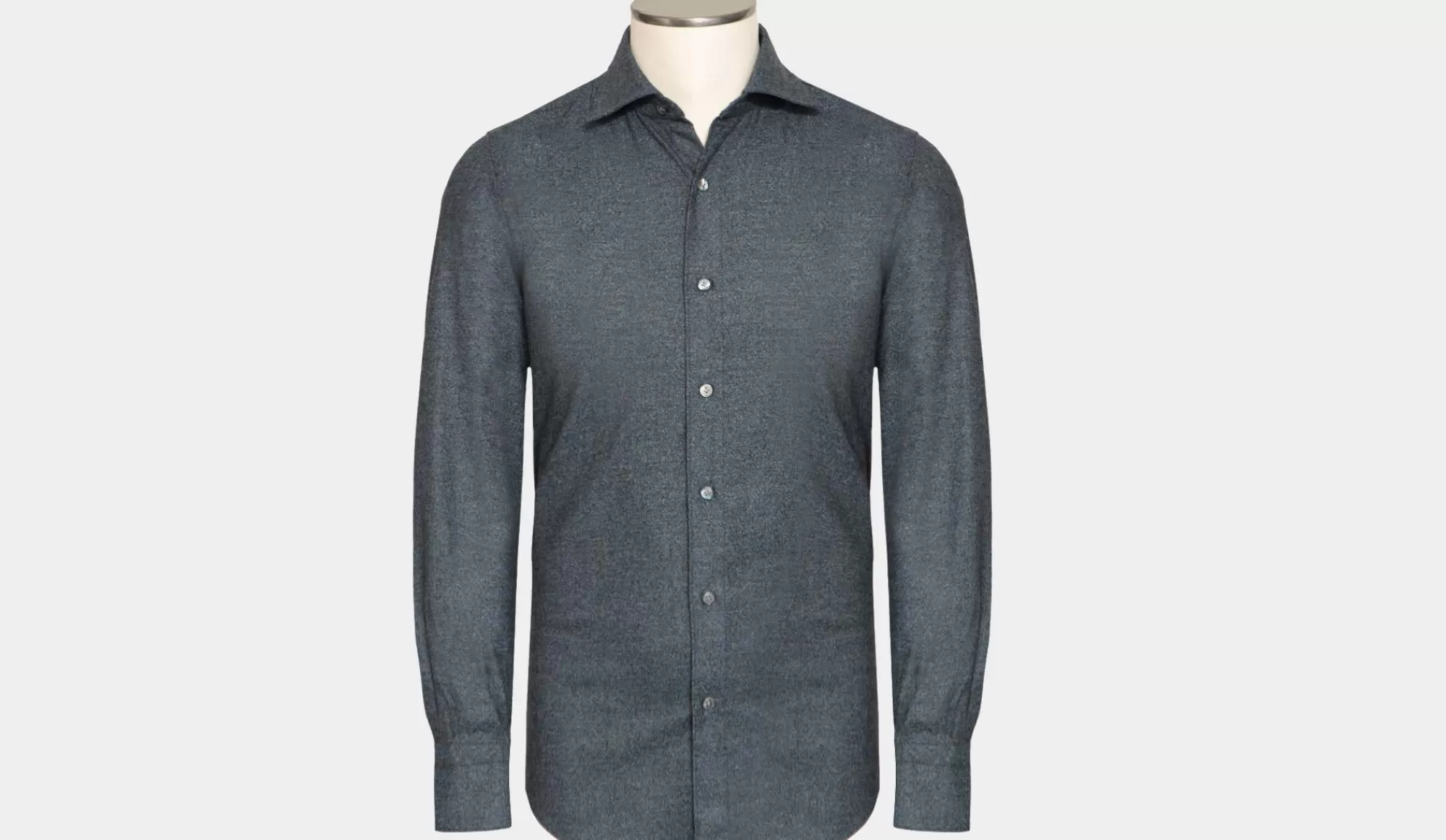 Cheap Finamore Woolen Shirt Grey-Blue